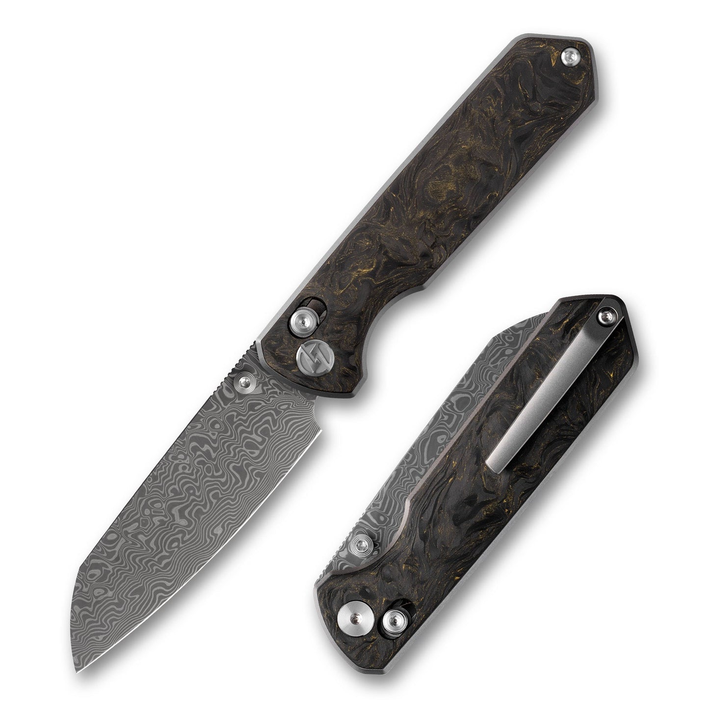 Imperial Penguin M060 Damascus steel cross bar lock thumb stud deployment