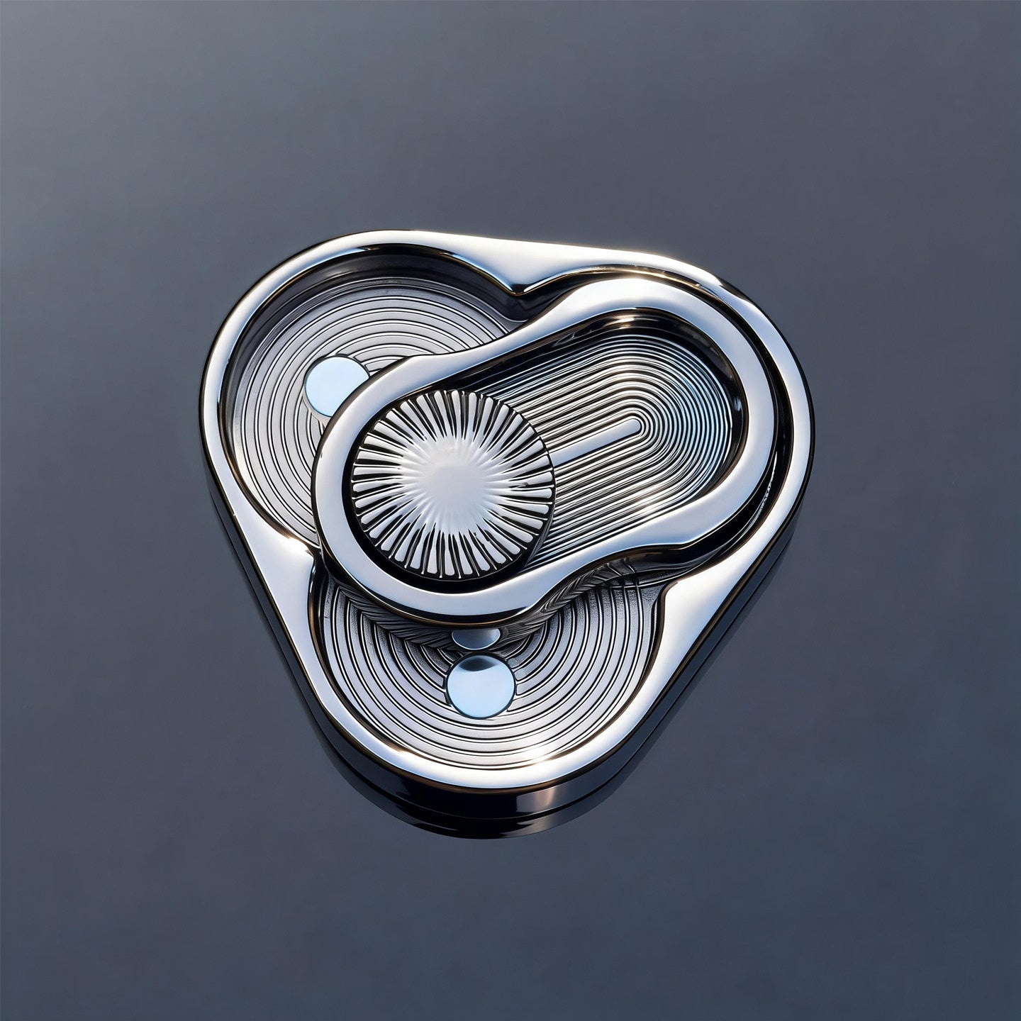 edc Stress-relieving Toy Three-ring card-pushing player Play piece, Papa Coin, adult stress-relieving Black technology fidget Spinner metal