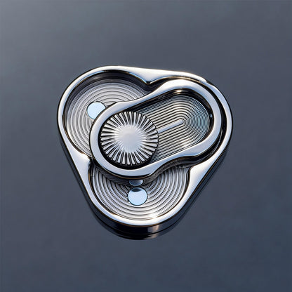 edc Stress-relieving Toy Three-ring card-pushing player Play piece, Papa Coin, adult stress-relieving Black technology fidget Spinner metal