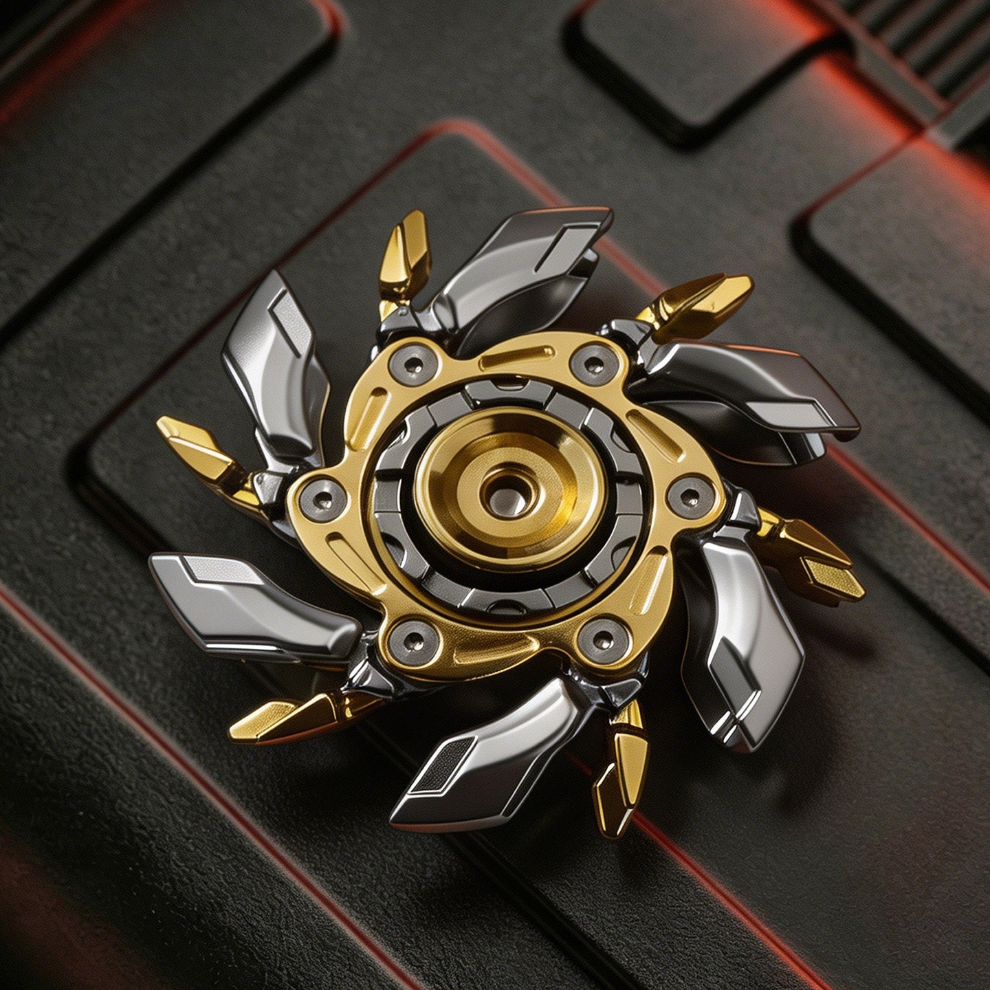 Irritable 08 Alloy metal open-armor fidget Spinner edc stress-relieving toy, a boring and stress-relieving tool for boys, a handle piece