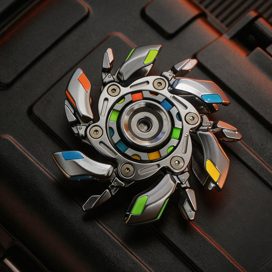 Irritable 08 Alloy metal open-armor fidget Spinner edc stress-relieving toy, a boring and stress-relieving tool for boys, a handle piece