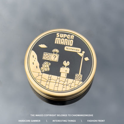 edc stress-relieving toy Papa Coin Brass magnetic Push Card Metal plaything Fingertip gyroscope Rotating Black technology