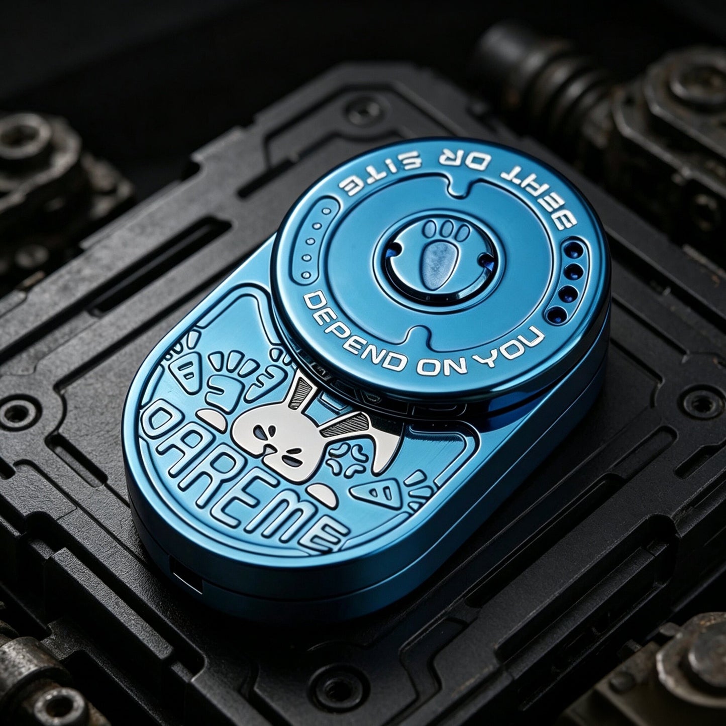 The Irritable Rabbit MIX Card-Pushing Rhythm Stainless Steel Mechanical Ratchet EDC stress-relieving toy and trendy fidget gyro is a must-have