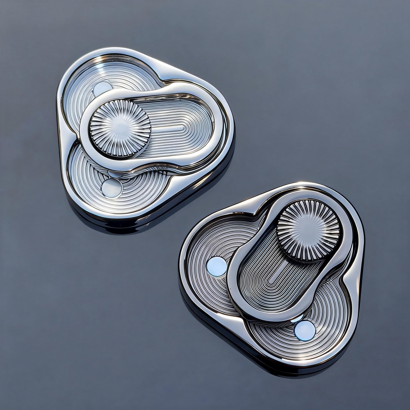 edc Stress-relieving Toy Three-ring card-pushing player Play piece, Papa Coin, adult stress-relieving Black technology fidget Spinner metal