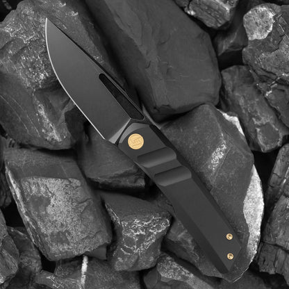 Sworf T077 Damascus Carbon fiber handle Liner Lock slot deployment