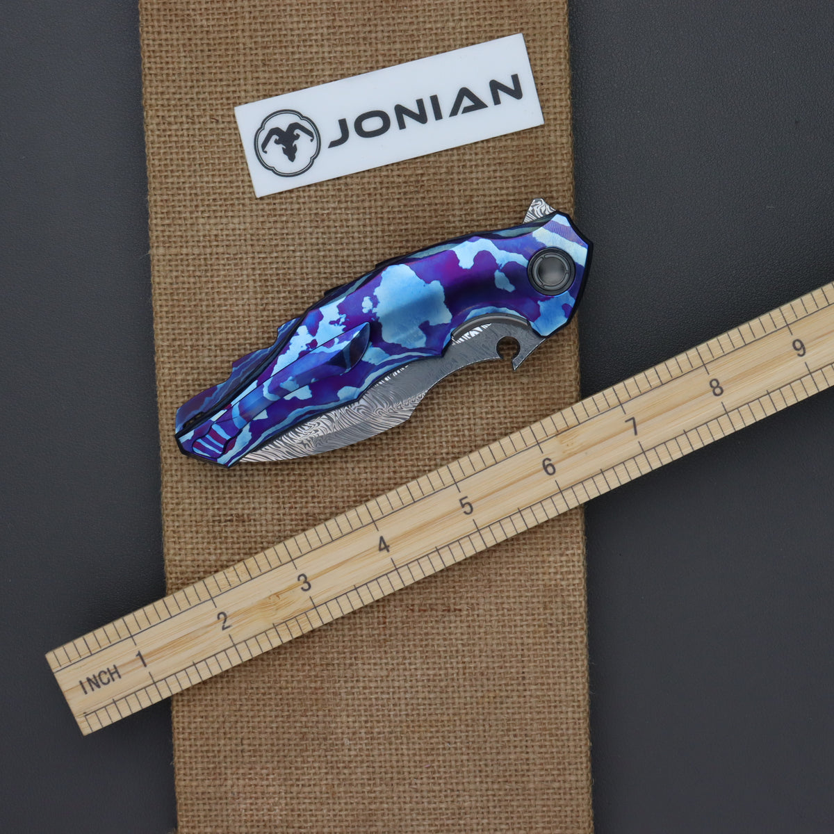 Reate Dragon 3 Damascus Blade Timascus Handle