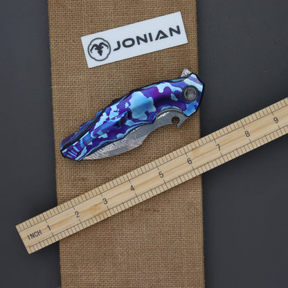Reate Dragon 3 Damascus Blade Timascus Handle