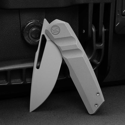 Sworf T077 Damascus Carbon fiber handle Liner Lock slot deployment