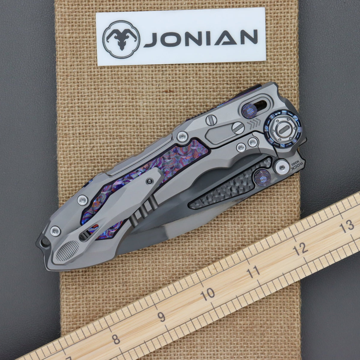 District 9 Rock Zirmascus Inlays DLC blade finish