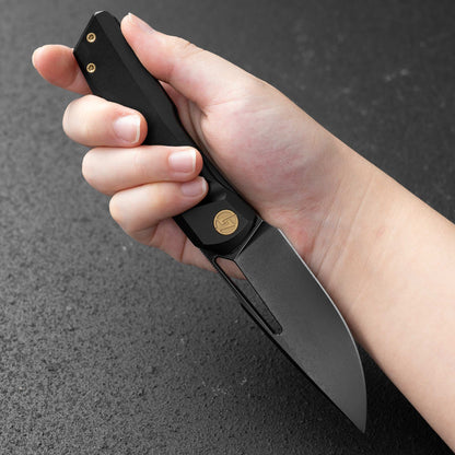Sworf T077 Damascus Carbon fiber handle Liner Lock slot deployment