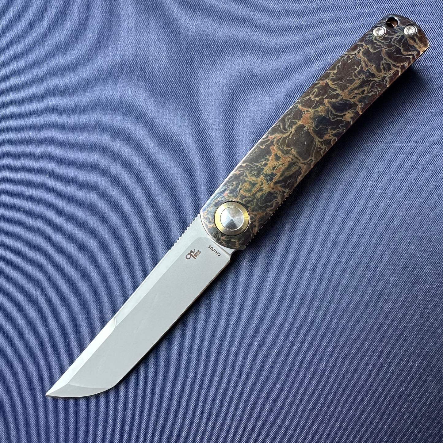 Chen Ziping CH1005 Lightning Strike Timascus — 8/10, knife only.