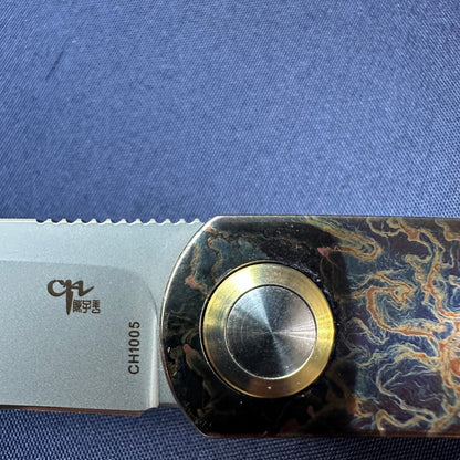 Chen Ziping CH1005 Lightning Strike Timascus — 8/10, knife only.