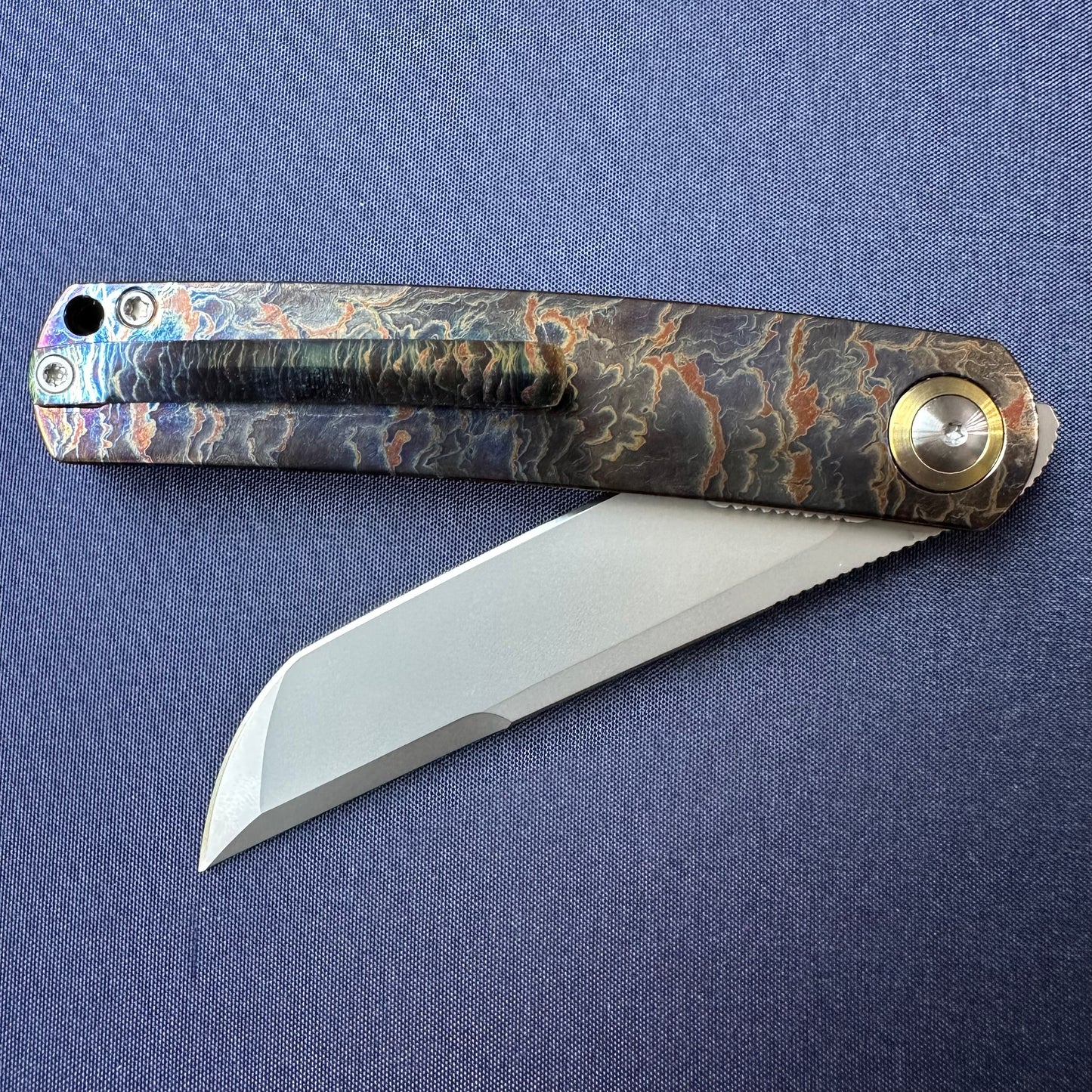 Chen Ziping CH1005 Lightning Strike Timascus — 8/10, knife only.