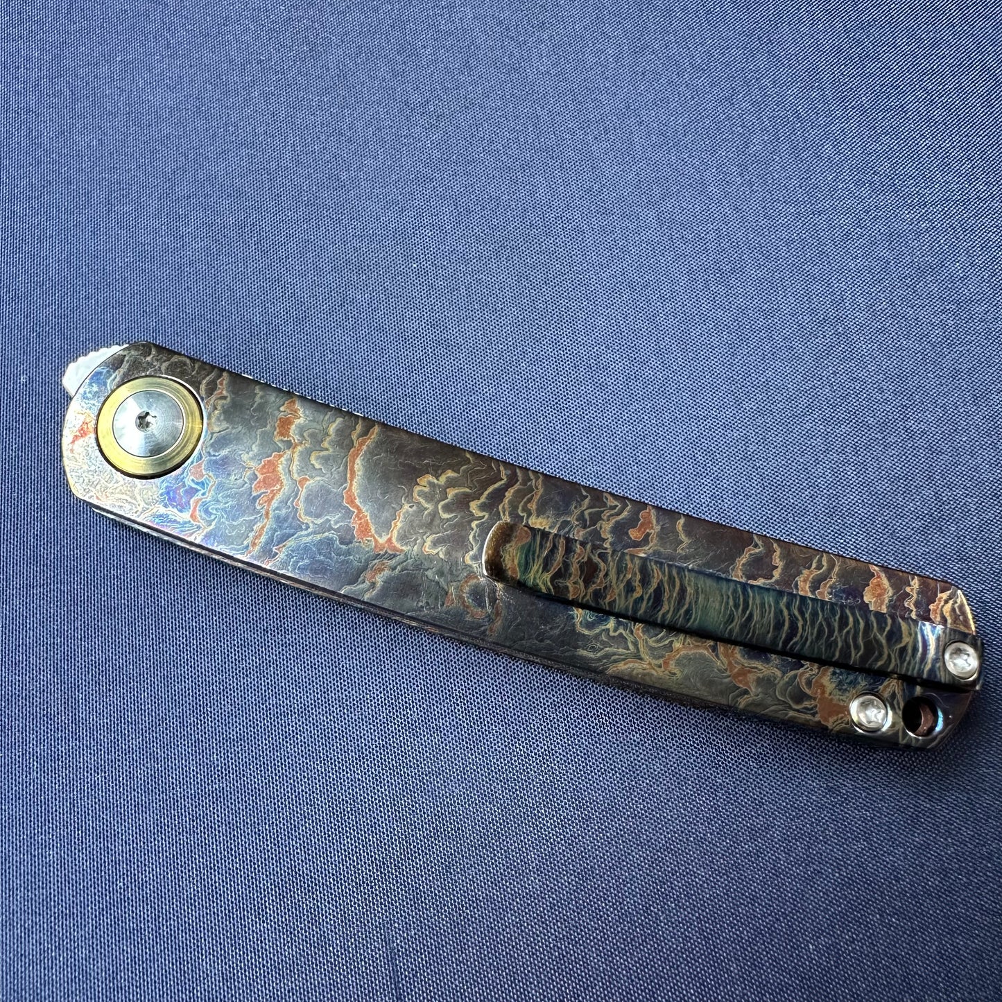 Chen Ziping CH1005 Lightning Strike Timascus — 8/10, knife only.