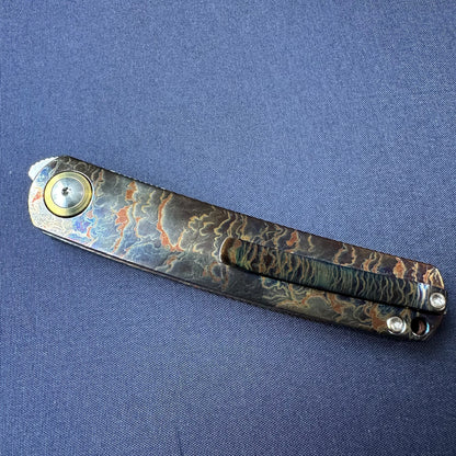 Chen Ziping CH1005 Lightning Strike Timascus — 8/10, knife only.