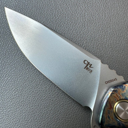 Chen Ziping CH3504s Lightning Strike Timascus — 8/10, knife only.