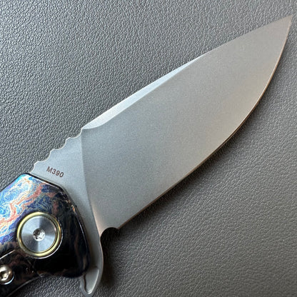 Chen Ziping CH3504s Lightning Strike Timascus — 8/10, knife only.