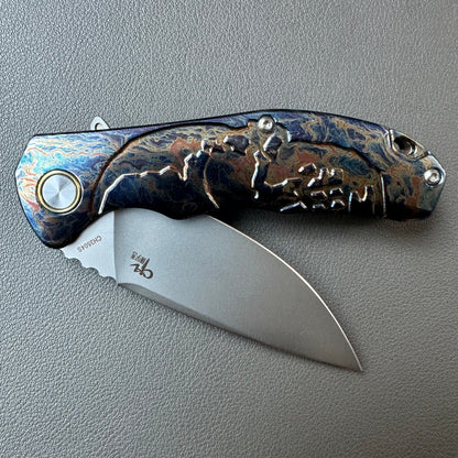 Chen Ziping CH3504s Lightning Strike Timascus — 8/10, knife only.