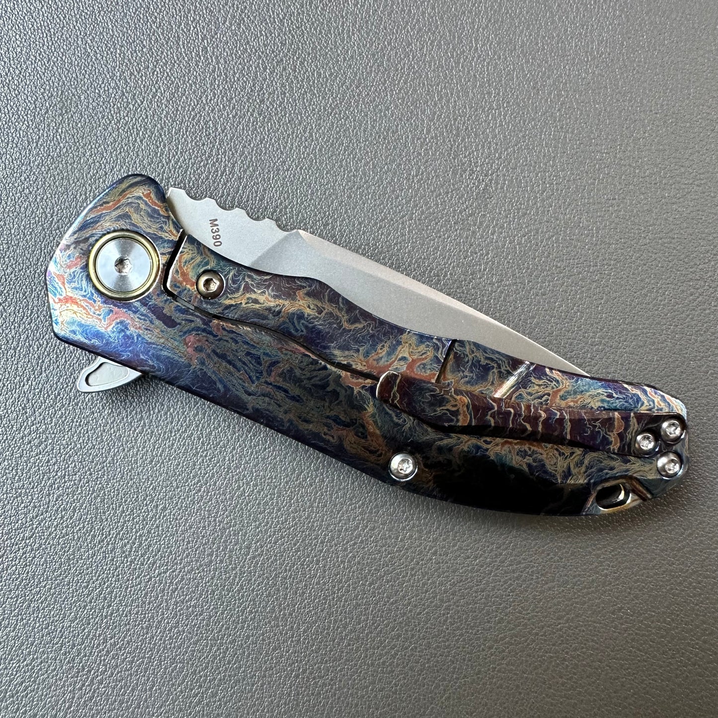 Chen Ziping CH3504s Lightning Strike Timascus — 8/10, knife only.