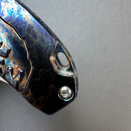 Chen Ziping CH3504s Lightning Strike Timascus — 8/10, knife only.