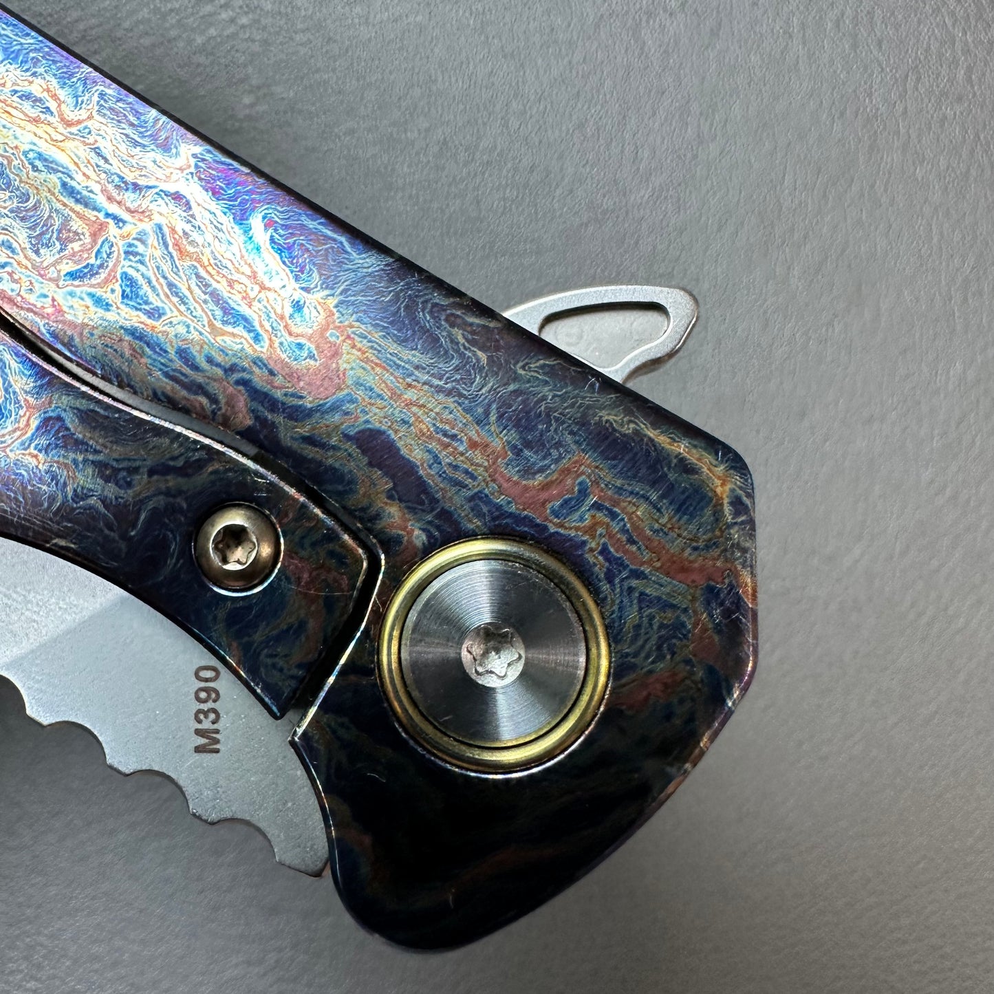 Chen Ziping CH3504s Lightning Strike Timascus — 8/10, knife only.