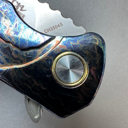 Chen Ziping CH3504s Lightning Strike Timascus — 8/10, knife only.
