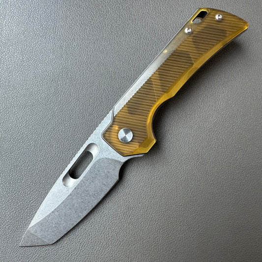 SRM 14C28N steel Ultem handle stone wash finish  — 8/10, knife only.