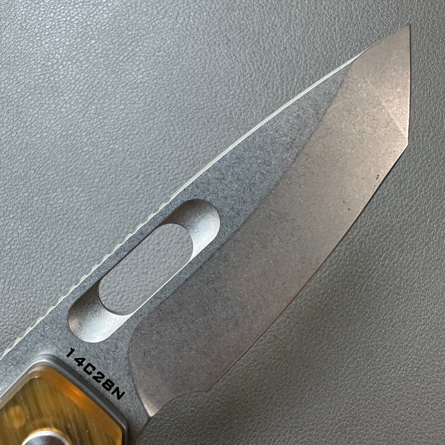 SRM 14C28N steel Ultem handle stone wash finish  — 8/10, knife only.