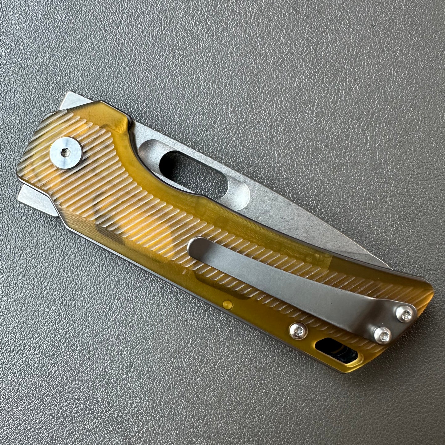 SRM 14C28N steel Ultem handle stone wash finish  — 8/10, knife only.