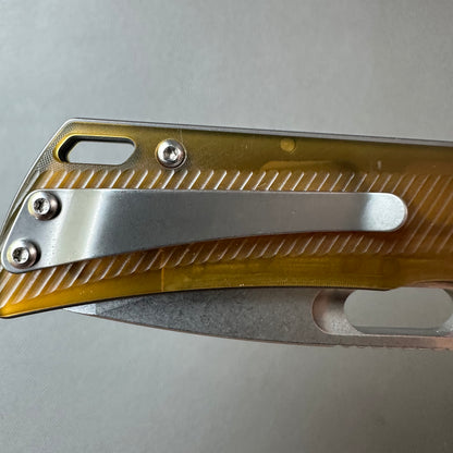 SRM 14C28N steel Ultem handle stone wash finish  — 8/10, knife only.