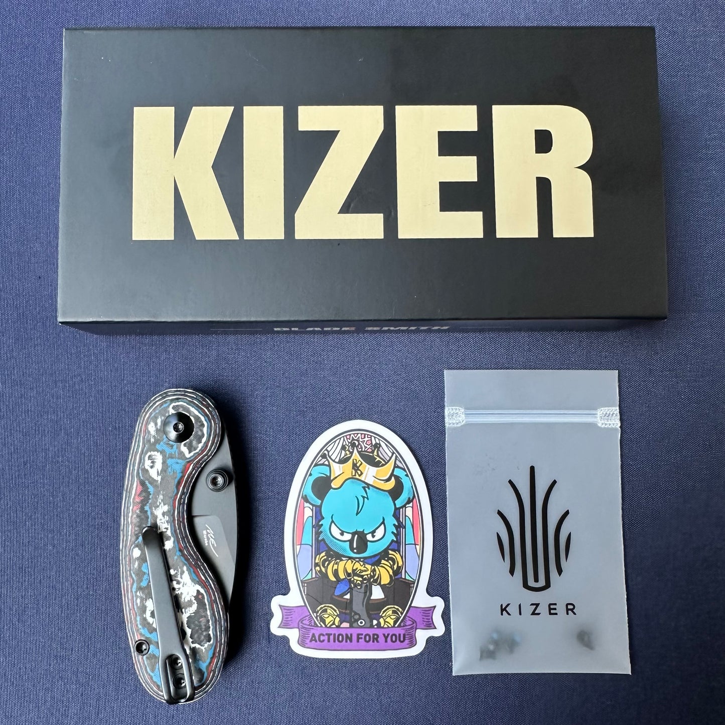 Kizer Microbe Fat Carbon Fiber handle M390