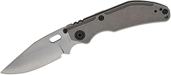 BBNM 2522-Ti Tanto Duane Dwyer Folding Knife 3.62" SLD Satin/Hamon Blade, Gray Titanium Handles (2522-PRGR)