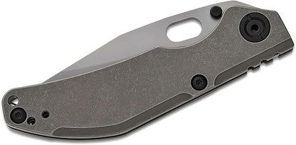 BBNM 2522-Ti Tanto Duane Dwyer Folding Knife 3.62" SLD Satin/Hamon Blade, Gray Titanium Handles (2522-PRGR)