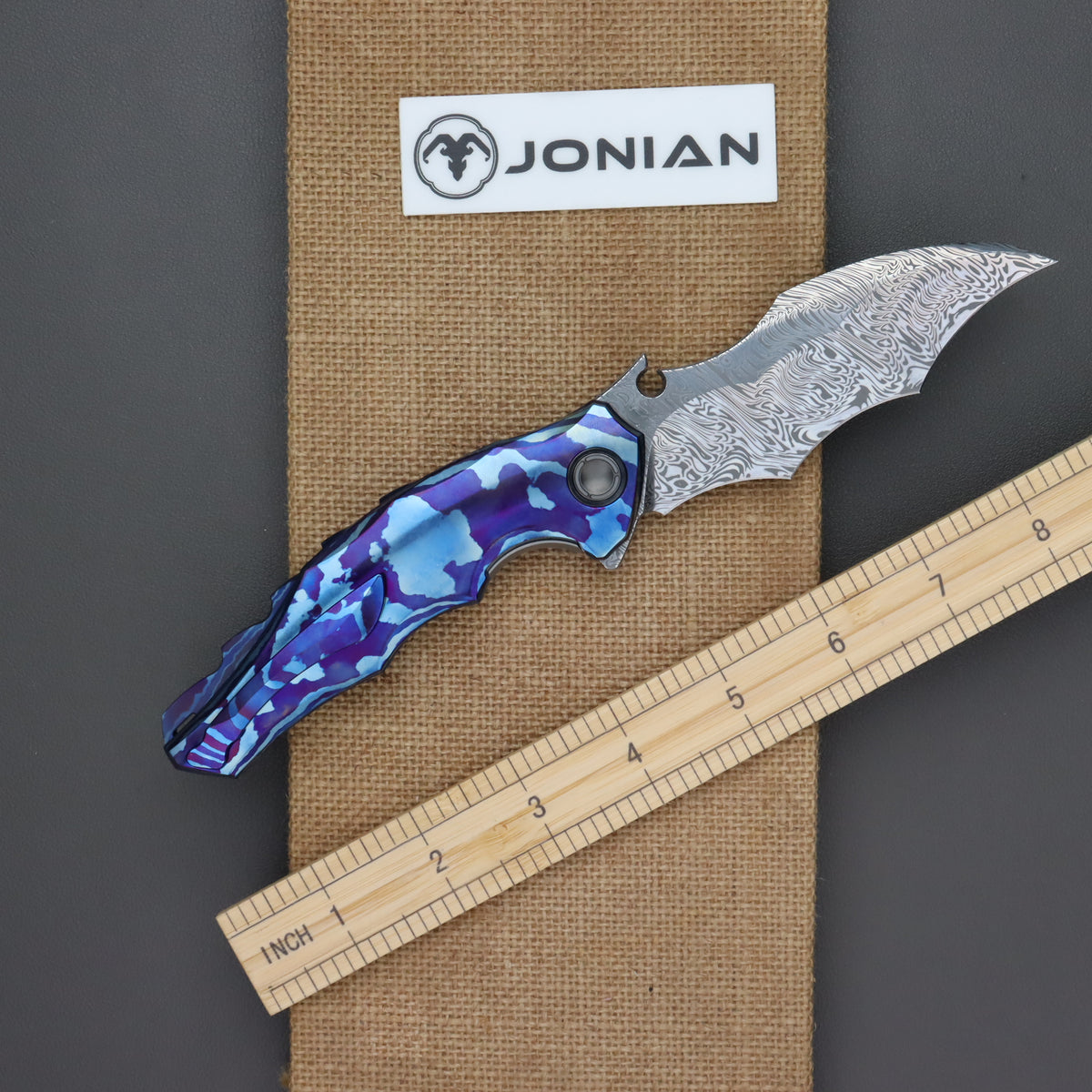 Reate Dragon 3 Damascus Blade Timascus Handle