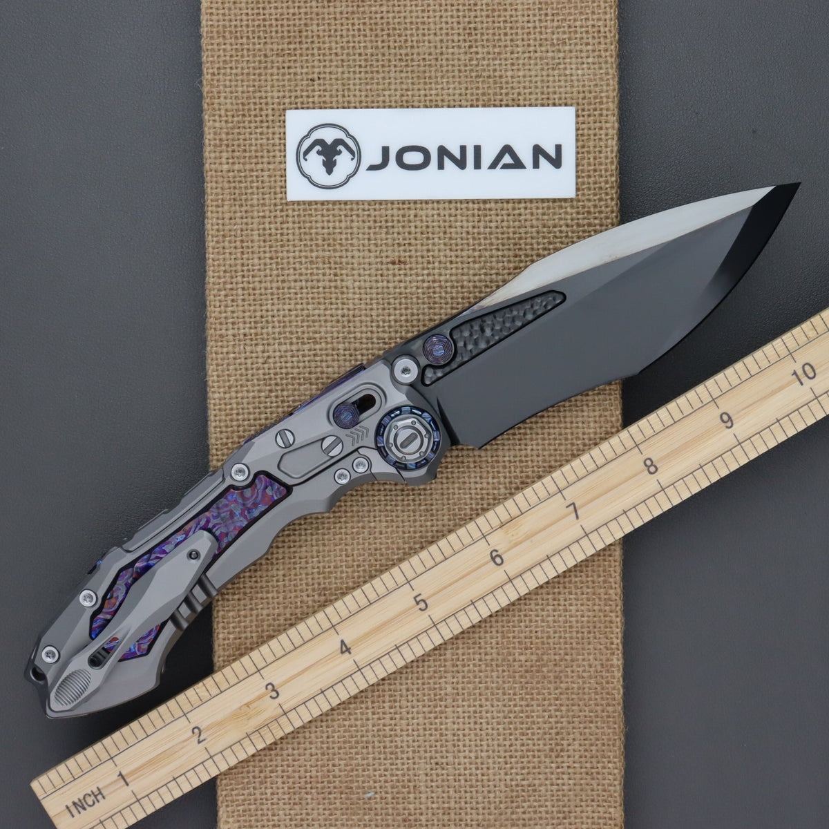 District 9 Rock Zirmascus Inlays DLC blade finish