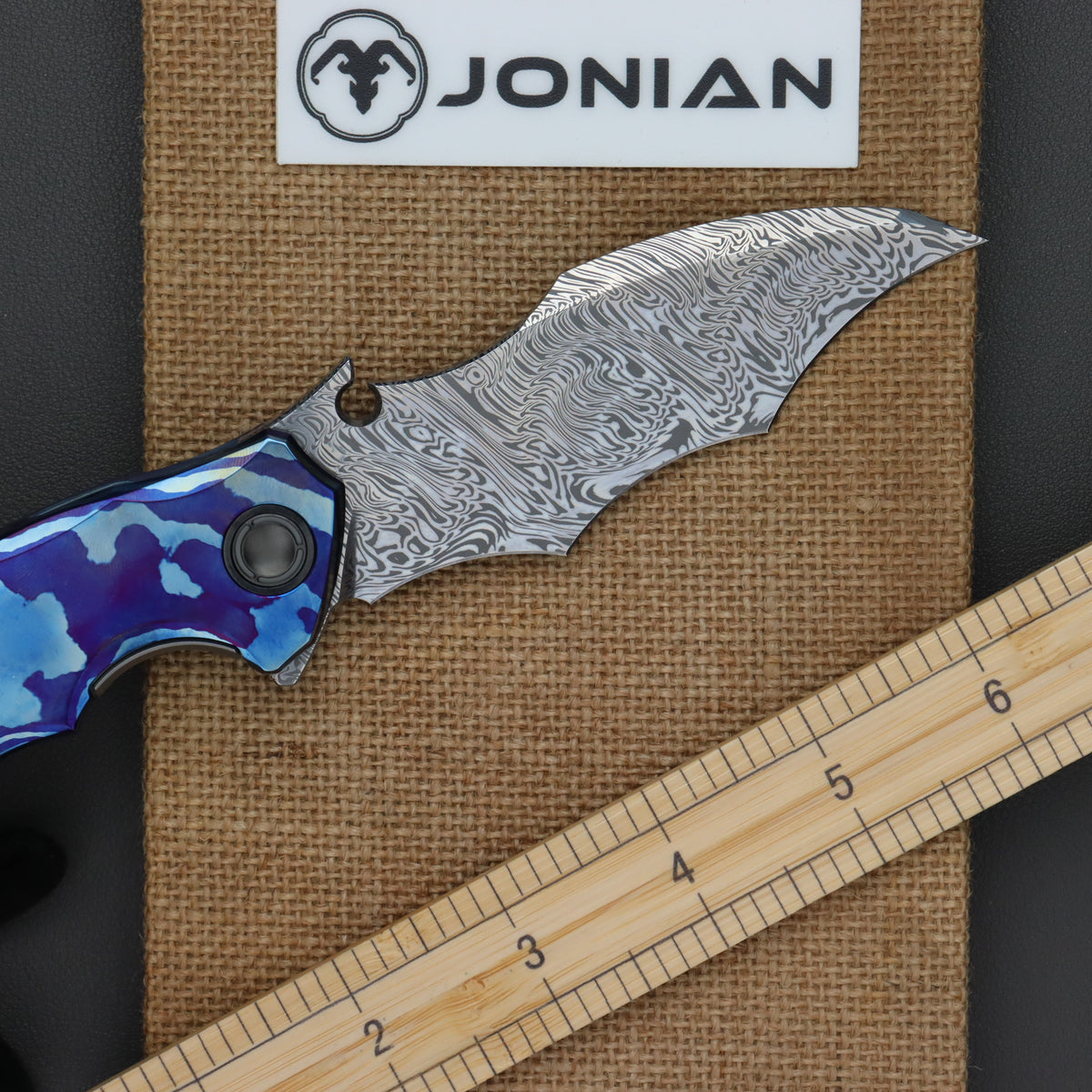 Reate Dragon 3 Damascus Blade Timascus Handle