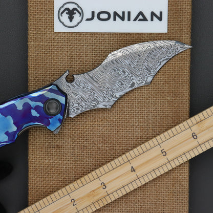 Reate Dragon 3 Damascus Blade Timascus Handle