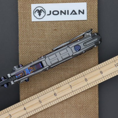 District 9 Rock Zirmascus Inlays DLC blade finish