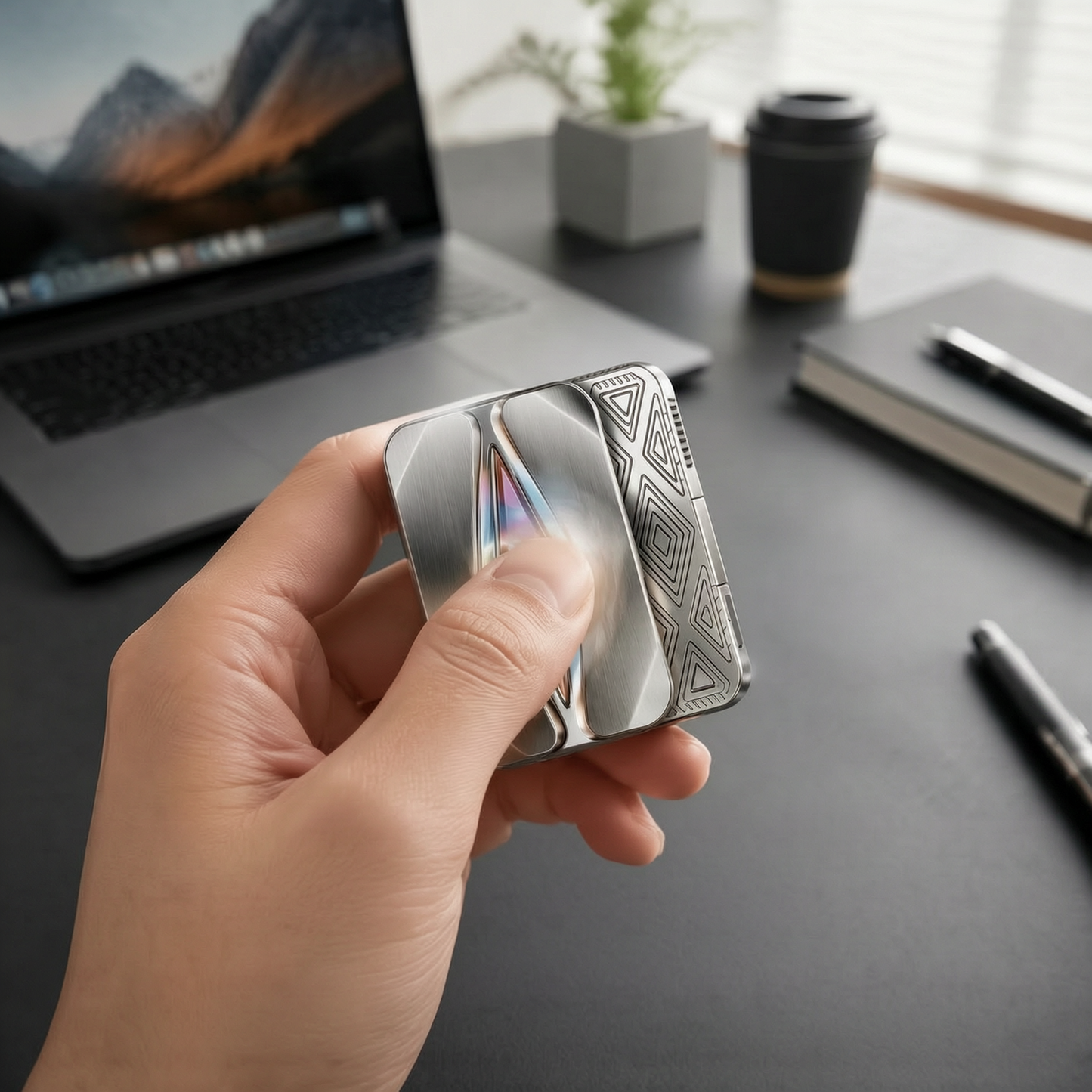 EDC Magnetic decompression unlimited position card pushing all-metal magic tool Papa Coin Decompression Trendy toy handle magnetic slider