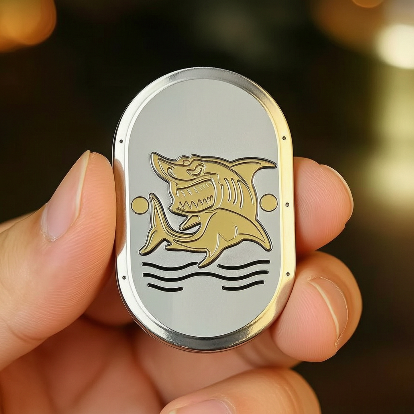 The Hai Sha Ha Lu Player's edc card-pushing and stress-relieving black technology toy fidget gyro handle is a magic tool