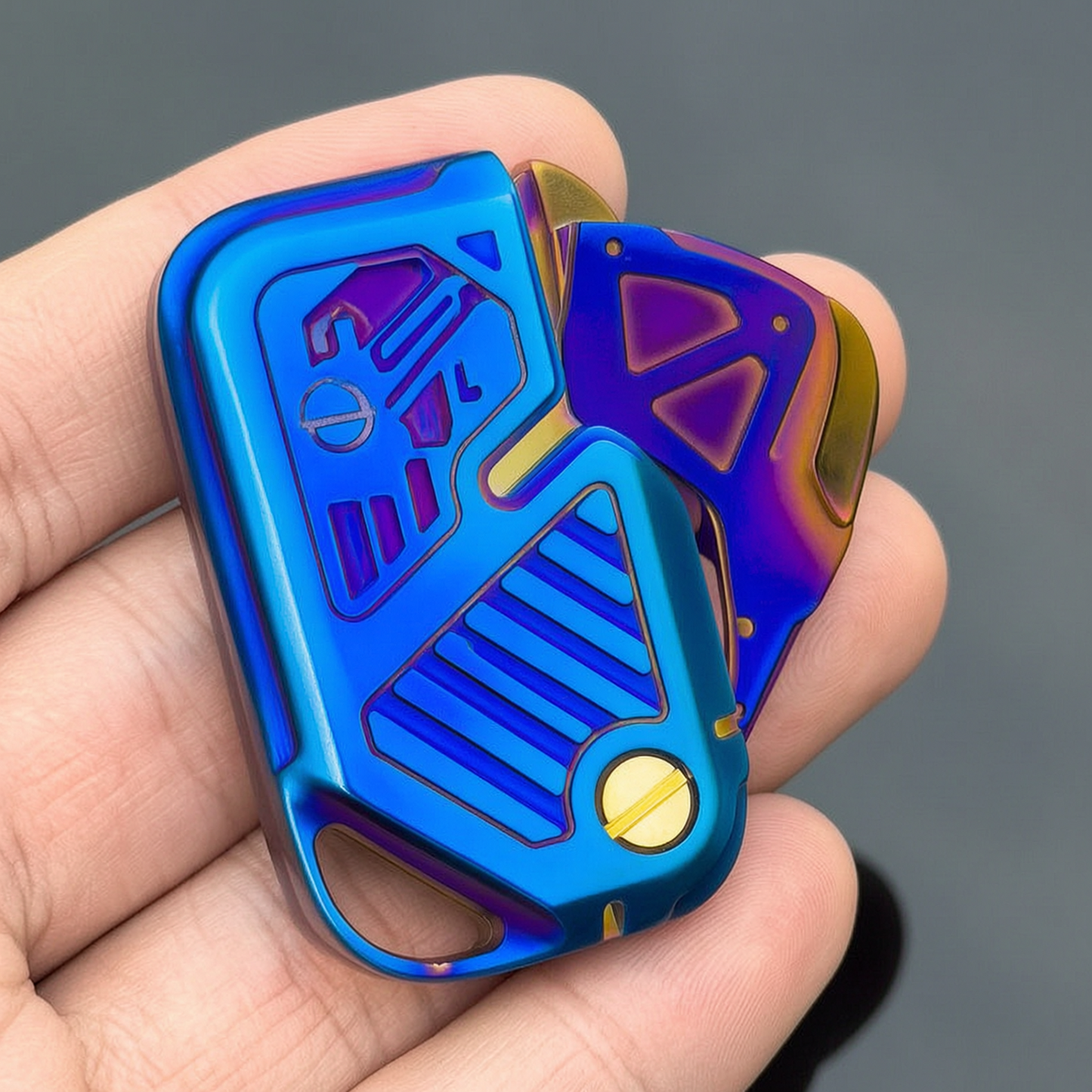 edc stress-relieving toy, card-throwing machine, card-pushing player, playable piece, Papa Coin, adult black technology metal fidget spinner