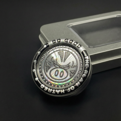 Metal edc toy, stainless steel poppa coin hand play piece, fingertip gyroscope, stress-relieving black technology card-pushing tool