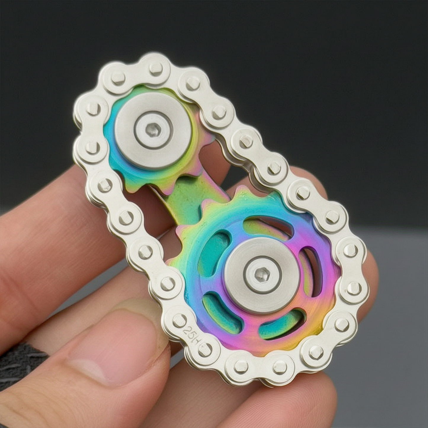edc stress-relieving toy stainless steel chain gear linkage fingertip gyroscope mechanical hand play piece, a magic tool for adults